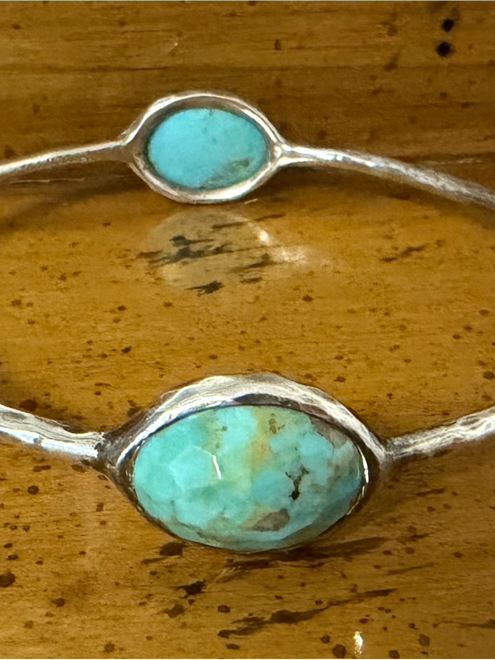Turquoise Stone Double-Set Sterling Ippolita bangle bracelet